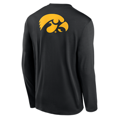 Playera de manga larga universitaria Nike Dri-FIT para hombre Iowa Primetime Legend 2-Hit