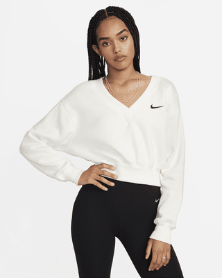 Женские Nike Sportswear Phoenix Fleece Cropped V-Neck Top