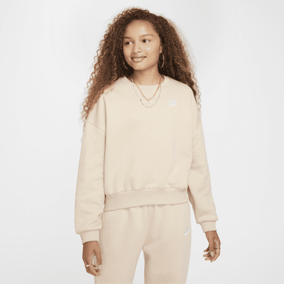 Nike Sportswear Club Fleece sweatshirt met ronde hals en recht design voor meisjes