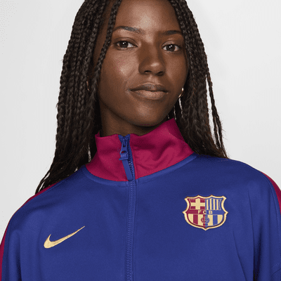 FC Barcelona Academy Pro Thuis Nike Dri-FIT voetbalvolksliedjack voor dames