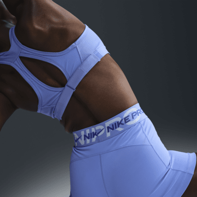 Nike Pro bikeshorts met halfhoge taille en graphic voor dames (8 cm)