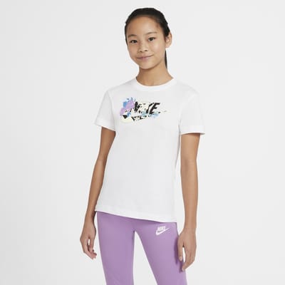 girls white nike t shirt