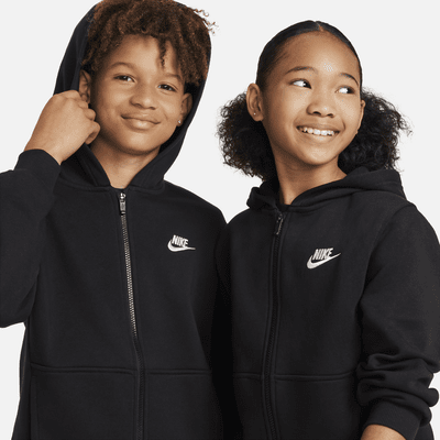 Mikina Nike Sportswear Club Fleece s kapucí a dlouhým zipem pro větší děti