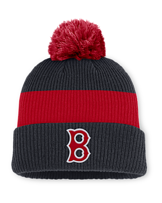 Мужские  Boston Red Sox Cooperstown Peak Nike MLB Cuffed Pom Beanie