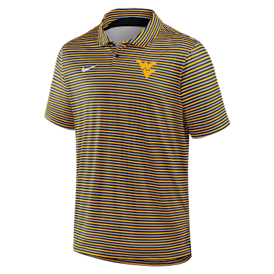 Polo universitario Nike Dri-FIT para hombre West Virginia Tour Stripe