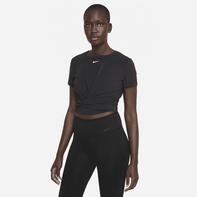 Nike Dri-FIT One Luxe Women's Twist Cropped Short-Sleeve Top.