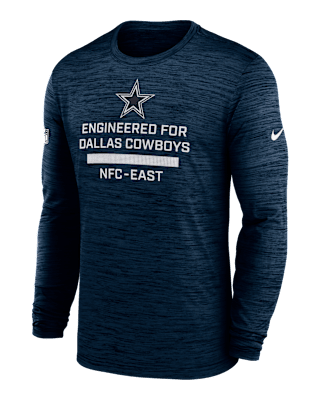 Мужская футболка Dallas Cowboys Sideline Team Issue Velocity Nike Dri-FIT NFL Long-Sleeve