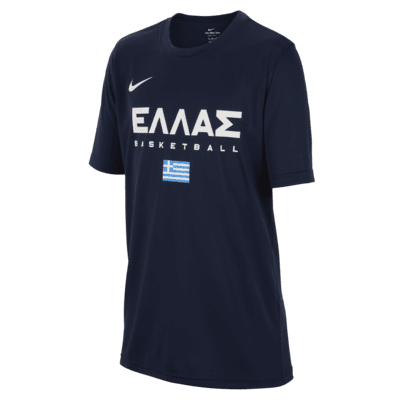 T-Shirt προπόνησης μπάσκετ Ελλάδα Nike Dri-FIT για μεγάλα παιδιά