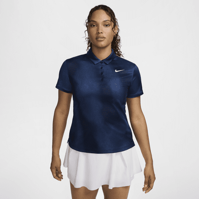 Kortærmet Nike Victory Dri-FIT-golfpolo med print til kvinder