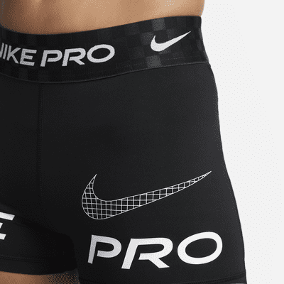 Nike Pro Dri-FIT Pantalón corto de entrenamiento y talle medio con estampado de 8 cm - Mujer