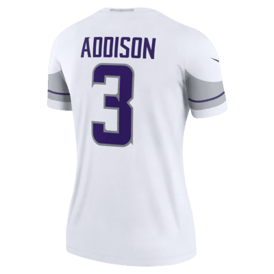 Jersey Nike Dri-FIT de la NFL Legend para mujer Jordan Addison Minnesota Vikings