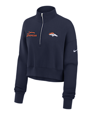 Женские  Denver Broncos Phoenix Nike NFL Cropped 1/4-Zip Crew