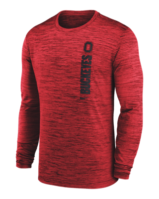 Мужская футболка Ohio State Buckeyes Sideline Velocity Nike Dri-FIT College Long-Sleeve