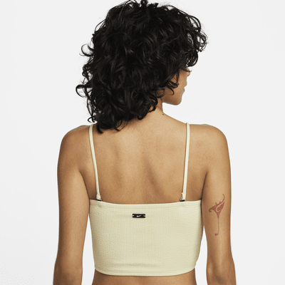 Parte superior de traje de baño tipo bandeau midkini para mujer Nike