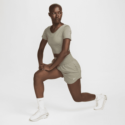 Haut court croisé à manches courtes Nike One Classic Dri-FIT pour femme