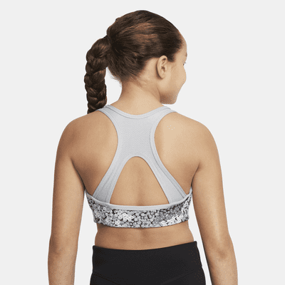 Nike Dri-FIT Swoosh Big Kids' (Girls') Printed Reversible Sports Bra