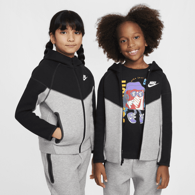 Conjunto de sudadera con gorro de dos piezas para niños talla pequeña Nike Sportswear Tech Fleece Full-Zip Set