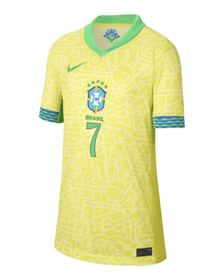 Подростковые джерси Vini Jr. Brazil National Team 2024 Stadium Away Big Kids' Nike Dri-FIT Soccer Jersey