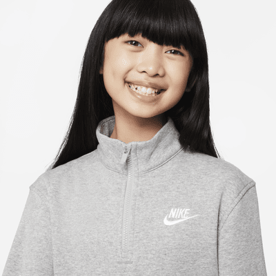 Nike Sportswear Club Fleece Big Kids' (Girls') 1/2-Zip Long-Sleeve Top