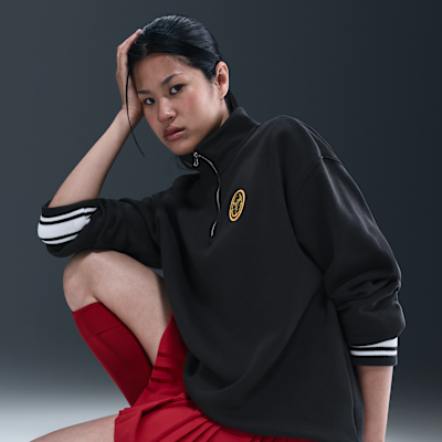 Sudadera oversized larga con cierre de 1/4 para mujer Nike Sportswear Phoenix Fleece