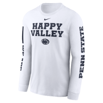 Playera de manga larga universitaria Nike para hombre Penn State Nittany Lions Local Spirit Slogan