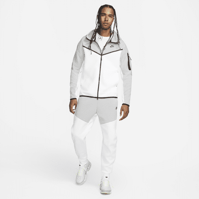 grey and white nike tech hoodie