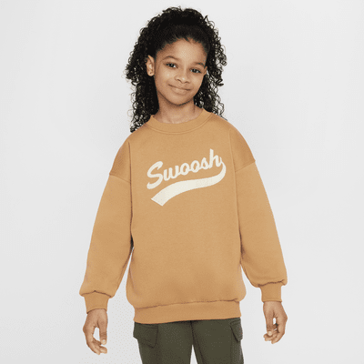 Nike Sportswear Club Fleece Big Kids' (Girls') Oversized Crew-Neck Sweatshirt