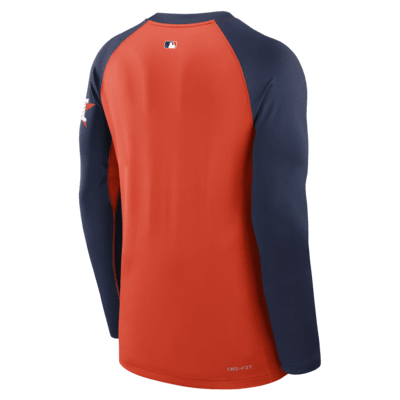 Playera de manga larga Nike Dri-FIT de la MLB para hombre Houston Astros Authentic Collection Game Time