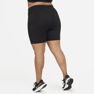 Nike Universa-cykelshorts (20 cm) med medium støtte, høj talje og lommer til kvinder (plus size)