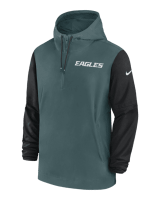 Мужская куртка Philadelphia Eagles Sideline Pre-Game Player Nike NFL 1/2-Zip Hooded