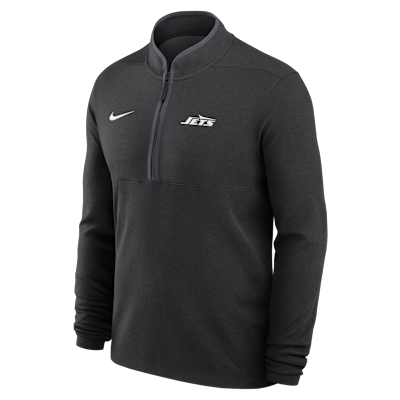 Playera de manga larga Nike Dri-FIT de la NFL de medio cierre para hombre New York Jets Logo Victory