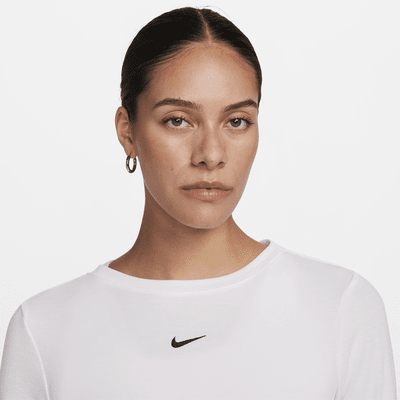 Nike Sportswear Essential Women's Ribbed Long-Sleeve Mod Crop Top. Nike UK