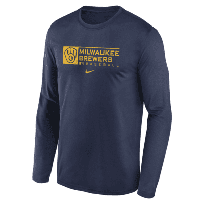 Nike Dri-FIT Team (MLB Milwaukee Brewers) Men's Long-Sleeve T-Shirt