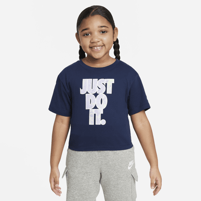 Playera con gráfico para niños talla pequeña Nike Club