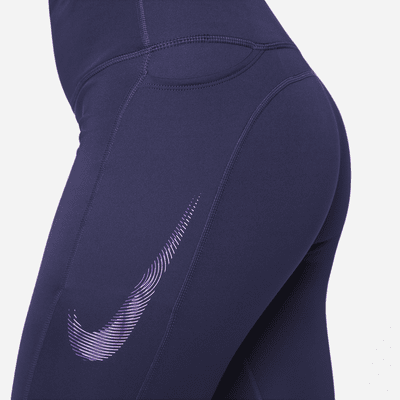 Leggings con gráfico de 7/8 de tiro medio con bolsillos para mujer Nike Fast