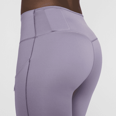 Nike Go leggings i 7/8 lengde med fast støtte, mellomhøyt liv og lommer til dame