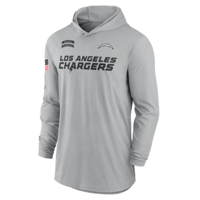 Los Angeles Chargers Salute to Service Edge Mascot Lockup Men’s Nike Dri-FIT NFL Long-Sleeve Hooded Top