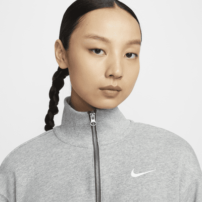 เสื้อวอร์มผ้าเฟรนช์เทรีเอวลอยซิปสั้นผู้หญิง Nike Sportswear Phoenix Fleece