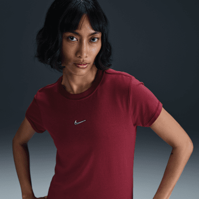 T-shirt slim court Nike Sportswear Chill Knit pour femme