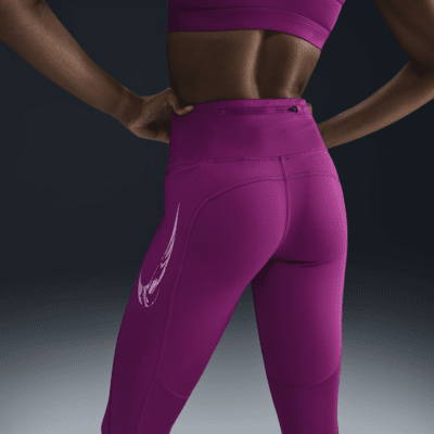 Nike Fast Leggings de running de 7/8 de talle medio con bolsillos - Mujer