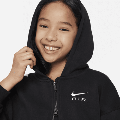 Sudadera con gorro oversized de cierre completo para niña talla grande Nike Air Club Fleece