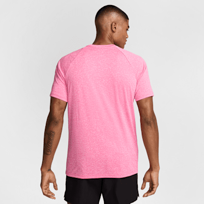 Nike Men's Heathered Short-Sleeve Hydroguard Swimming Top
