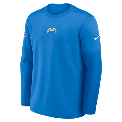 Playera de manga larga Nike Therma-FIT de la NFL para hombre Los Angeles Chargers Scripted To Win Sideline Coach