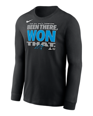 Мужская футболка Carolina Panthers 2025 NFC South Champions Trophy Collection Nike NFL Long-Sleeve
