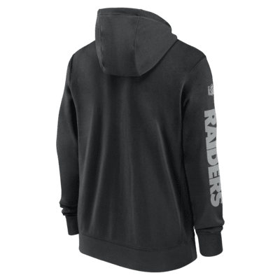 Sudadera con gorro de cierre completo Nike para hombre Las Vegas Raiders Sideline Team Issue Club