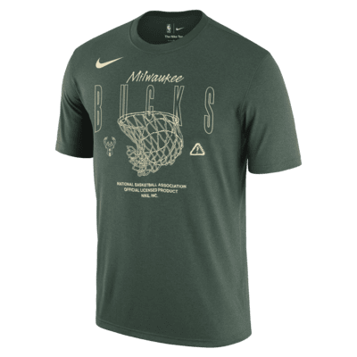 Men's Nike Max 90 1 Courtside White Milwaukee Bucks T-Shirt / Large