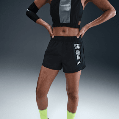 Shorts de correr Dri-FIT de tiro medio con forro de ropa interior para mujer Nike Tempo