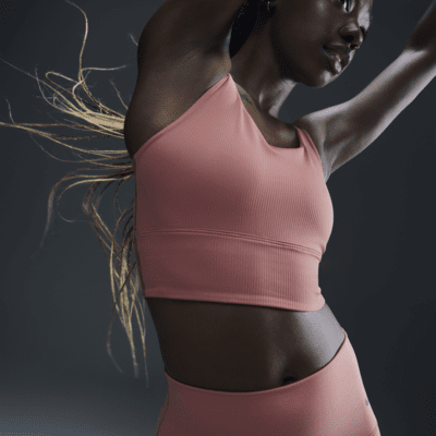 Bra deportivo de baja sujeción de talle largo con almohadillas para mujer Nike Zenvy Rib