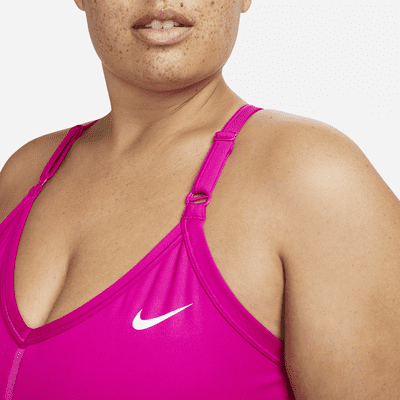 Bra deportivo con cuello en V acolchado de baja sujeción para mujer Nike Indy (talla grande)