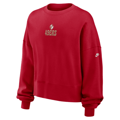 Sudadera de cuello redondo sin cierre Nike de la NFL para mujer San Francisco 49ers Rewind